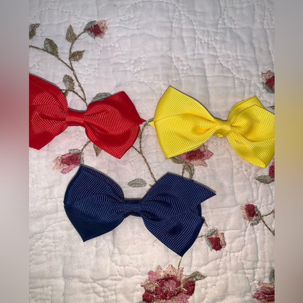 Colorful Kids Bow Set - Red, Yellow, and Blue